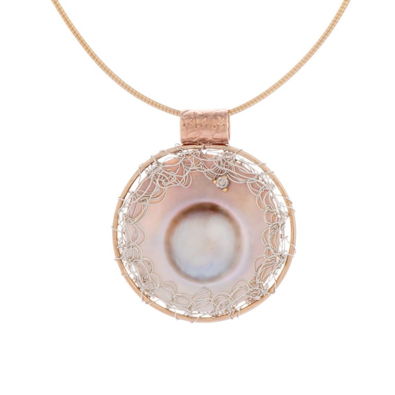 Gemma Baker - Abrolhos Mabe Pearl Knit Pendant • JahRoc Galleries